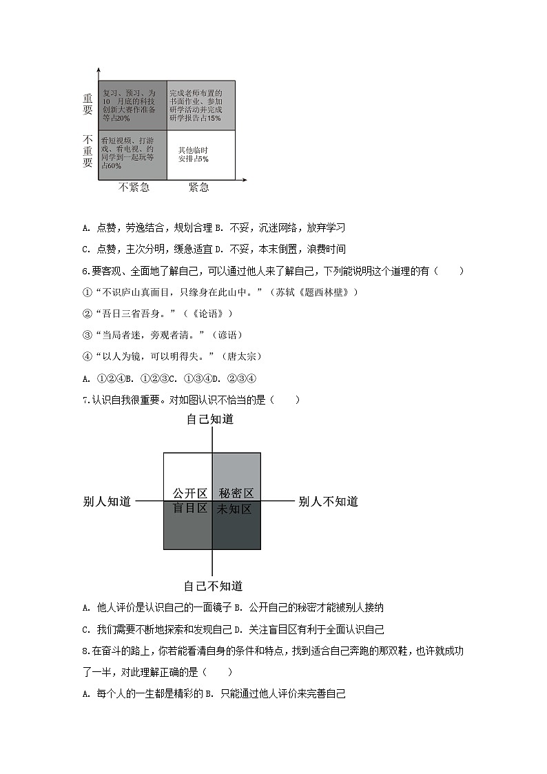 2025-2026学年河南省郑州市枫杨外国语学校、朗悦慧外国语学校等五校七年级（上）第一次联考道德与法治试卷（含答案）第2页