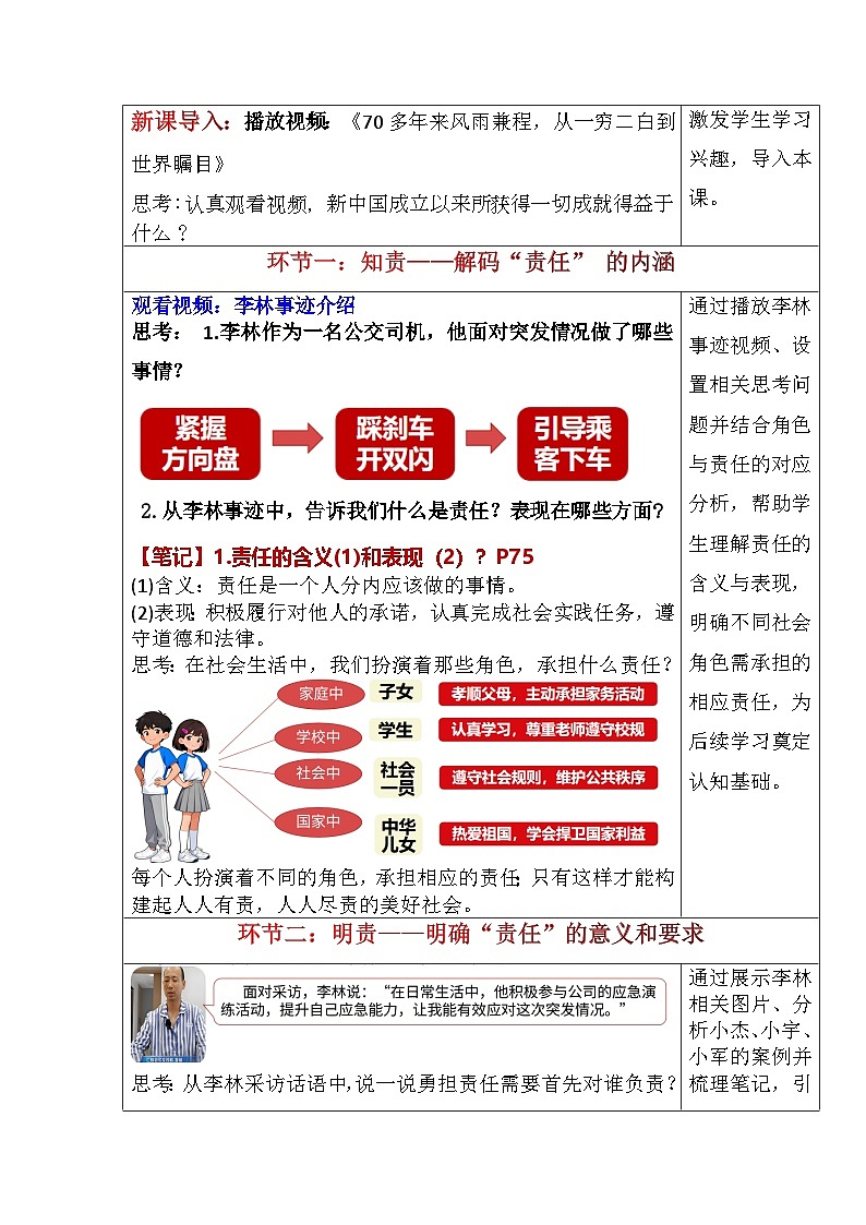 9.1社会责任我担当（教学设计）   2025-2026学年度道德与法治八年级上册 统编版第2页