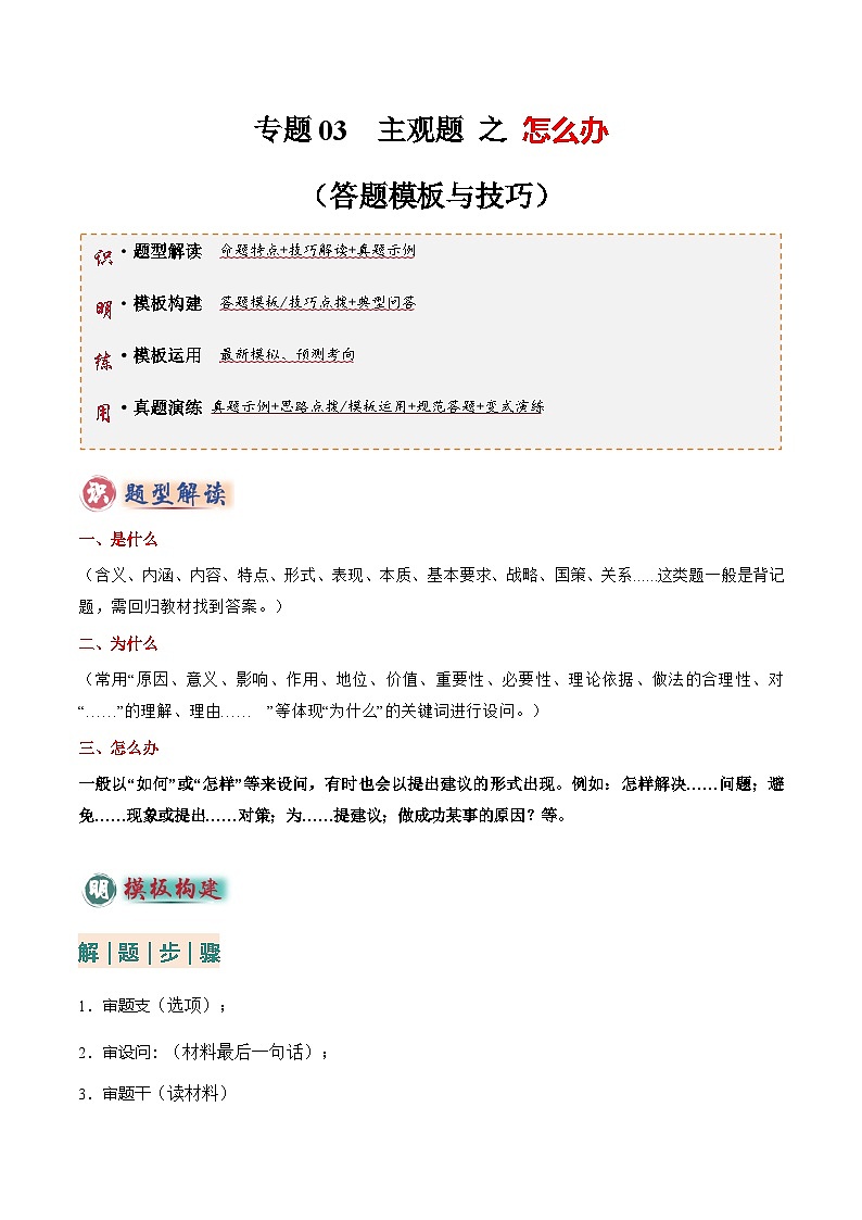 专题03 主观题答题技巧总述（怎么办）（解析版）.doc第1页