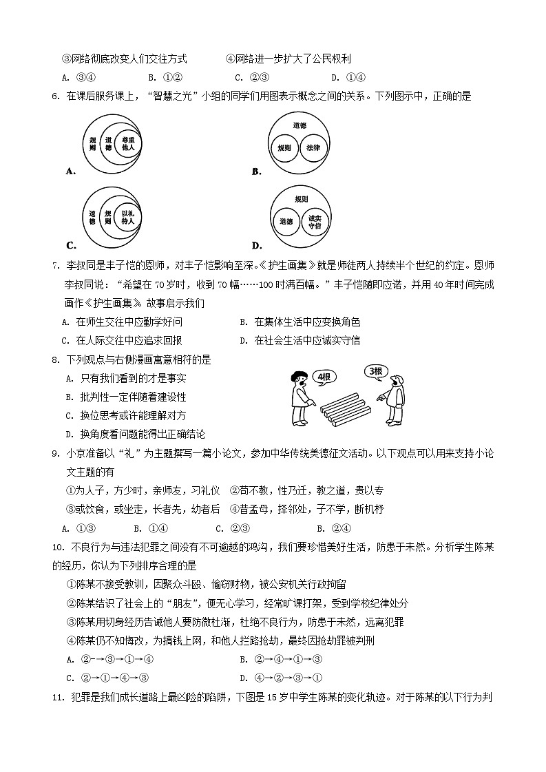 江苏省宿迁市宿豫区2024-2025学年八年级上学期11月期中道德与法治试题第2页