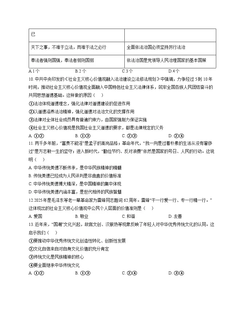 湖南省衡阳市耒阳市童星实验学校2025-2026学年九年级上学期11月期中 道德与法治试题第3页