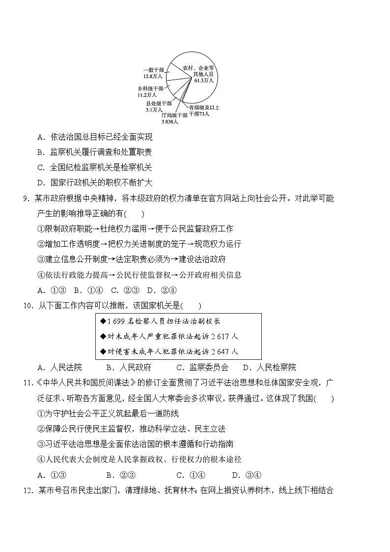2026年春统编版道德与法治八年级下册期末学情评估试卷（含答案）第3页