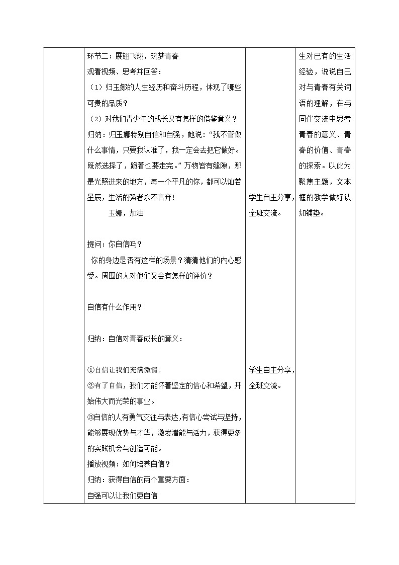 人教版部编初中道法七下1-3-1《青春飞扬》教学设计第2页