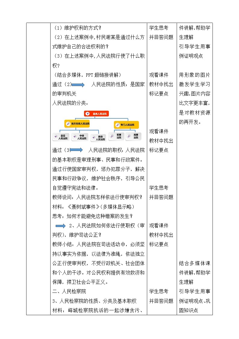 教学设计：人教版部编初中道法八下3-6-5《国家司法机关》第2页