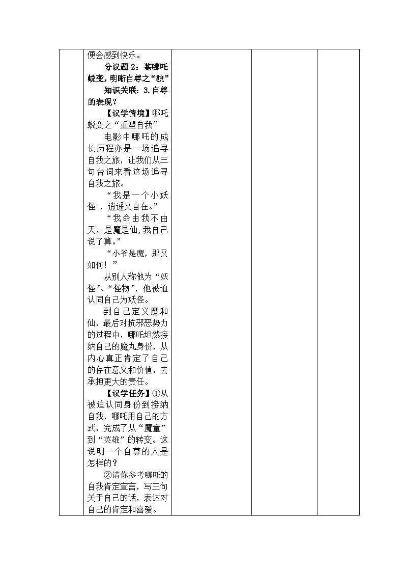 3.1 人须有自尊 教案-2025-2026学年统编版道德与法治七年级下册第3页