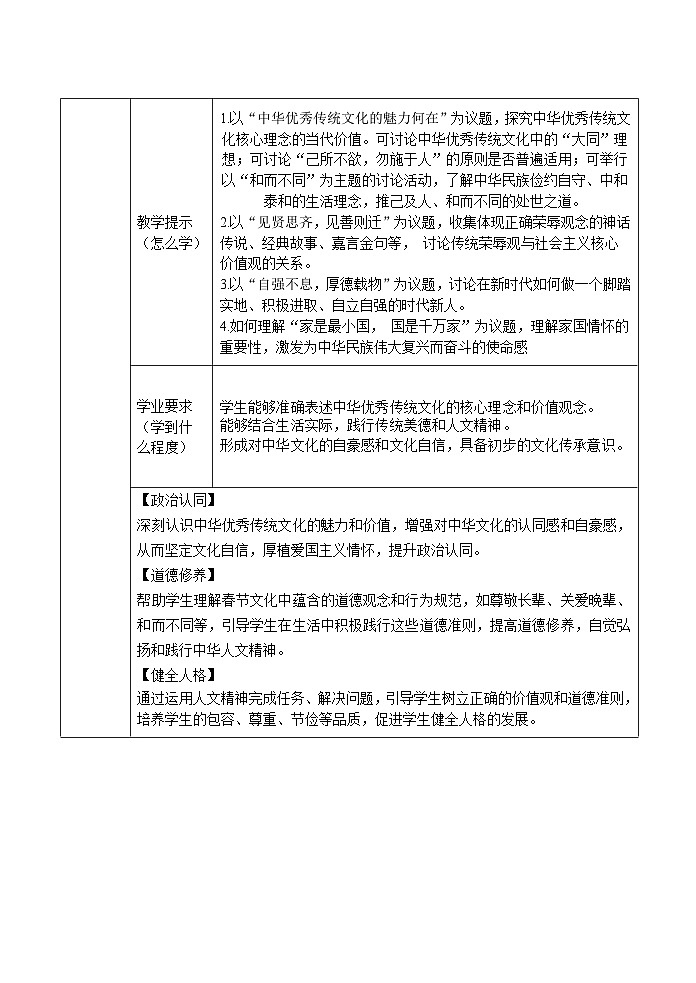 7.2 做中华人文精神的弘扬者 教案-2025-2026学年统编版道德与法治七年级下册第2页