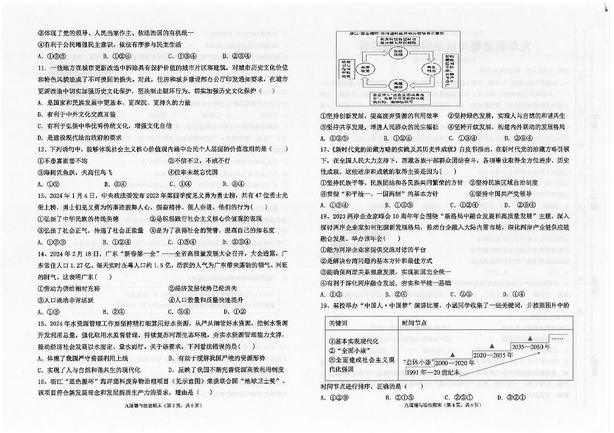 广东省汕头市潮南区陈店公办八校九年级上学期12月期末道德与法治试题第2页