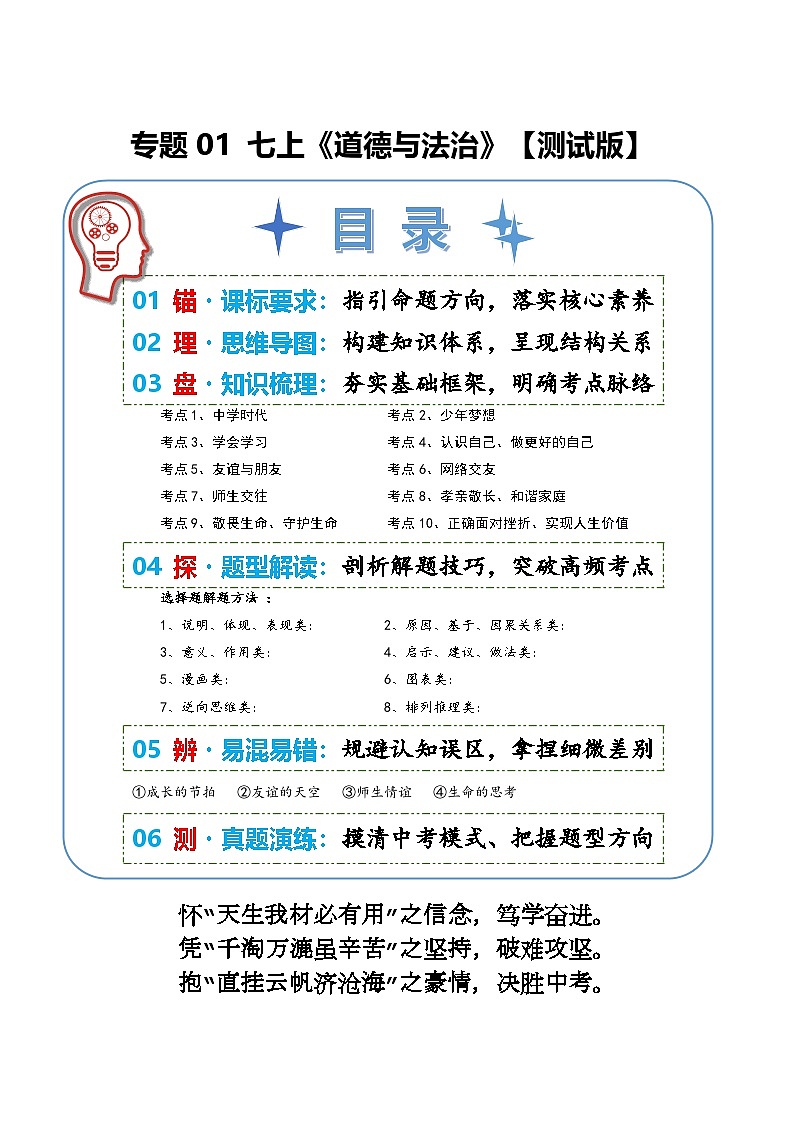 专题01 七年级上册（知识清单）（测试版）第1页