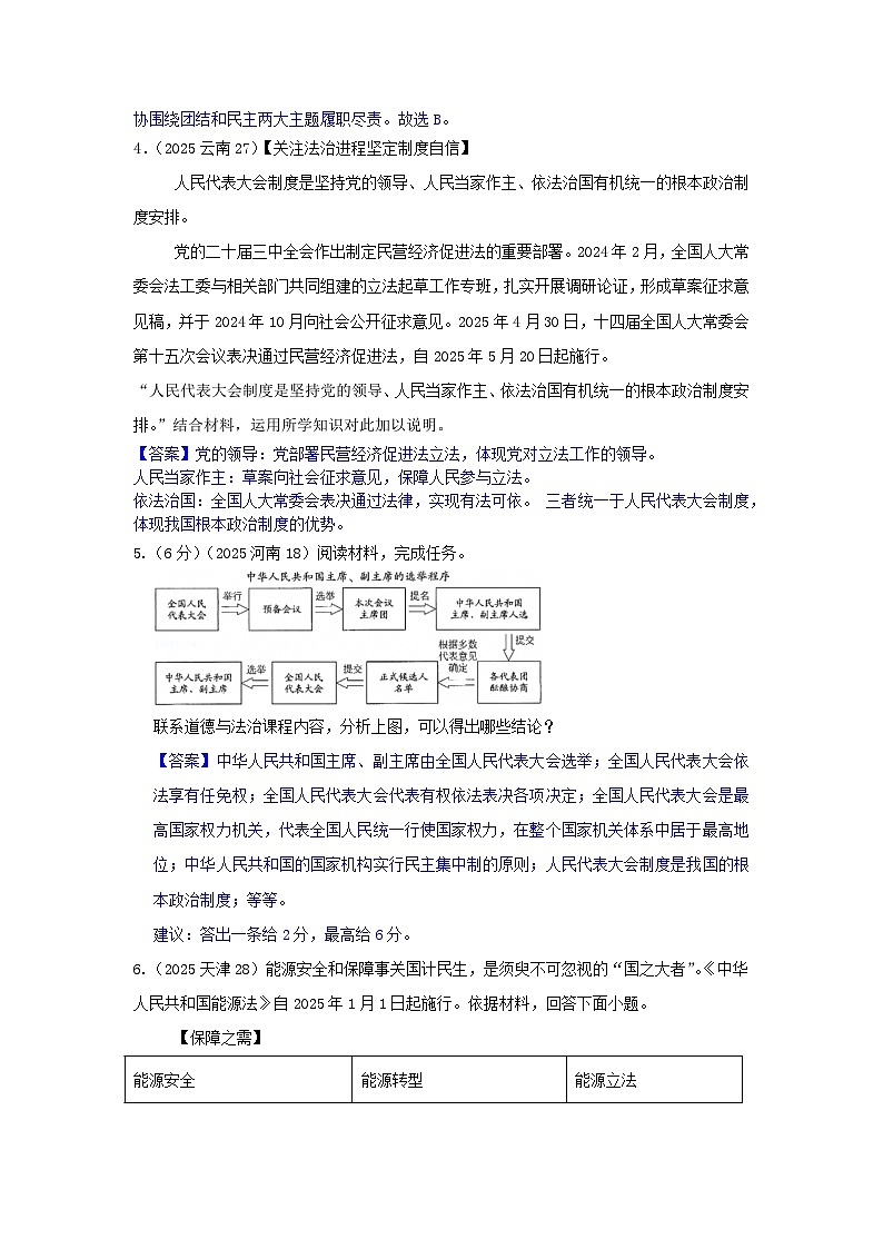 2025年全国各地中考道德与法治真题分年级分单元知识点汇编-八下三单（解析版）第2页