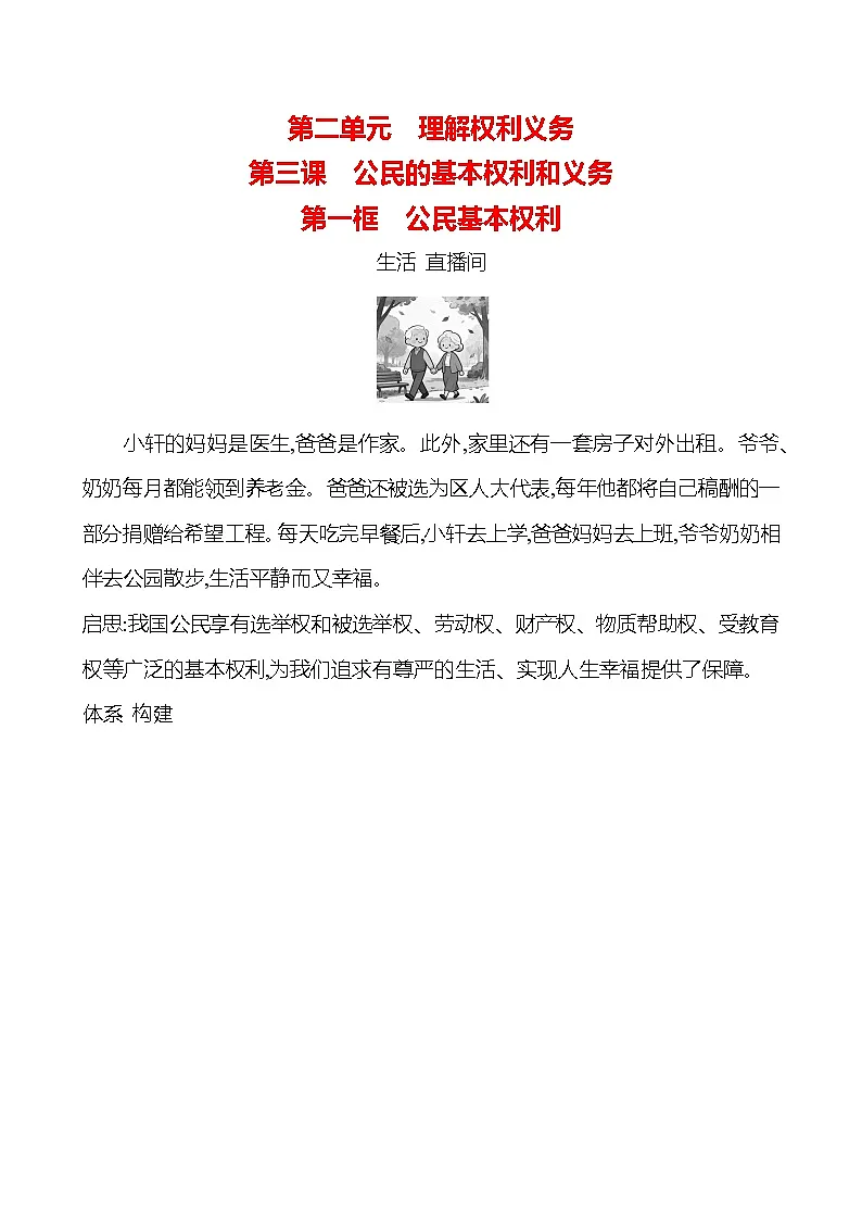 第二单元 第三课 第一框　公民基本权利第1页