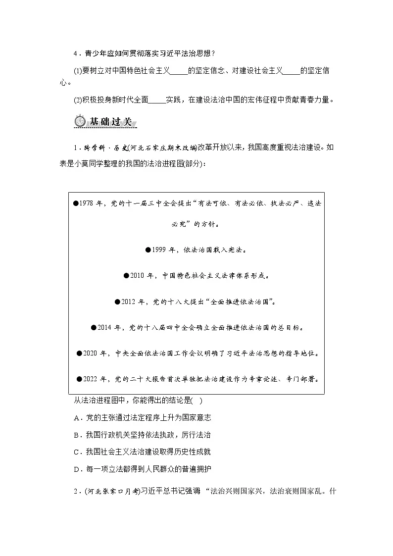 13.1　全面依法治国的指导思想 - 学生版第2页