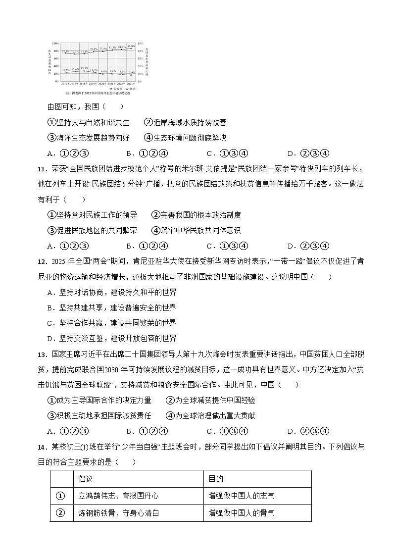 四川省资阳市2025年初中学业水平考试道德与法治真题附答案第3页