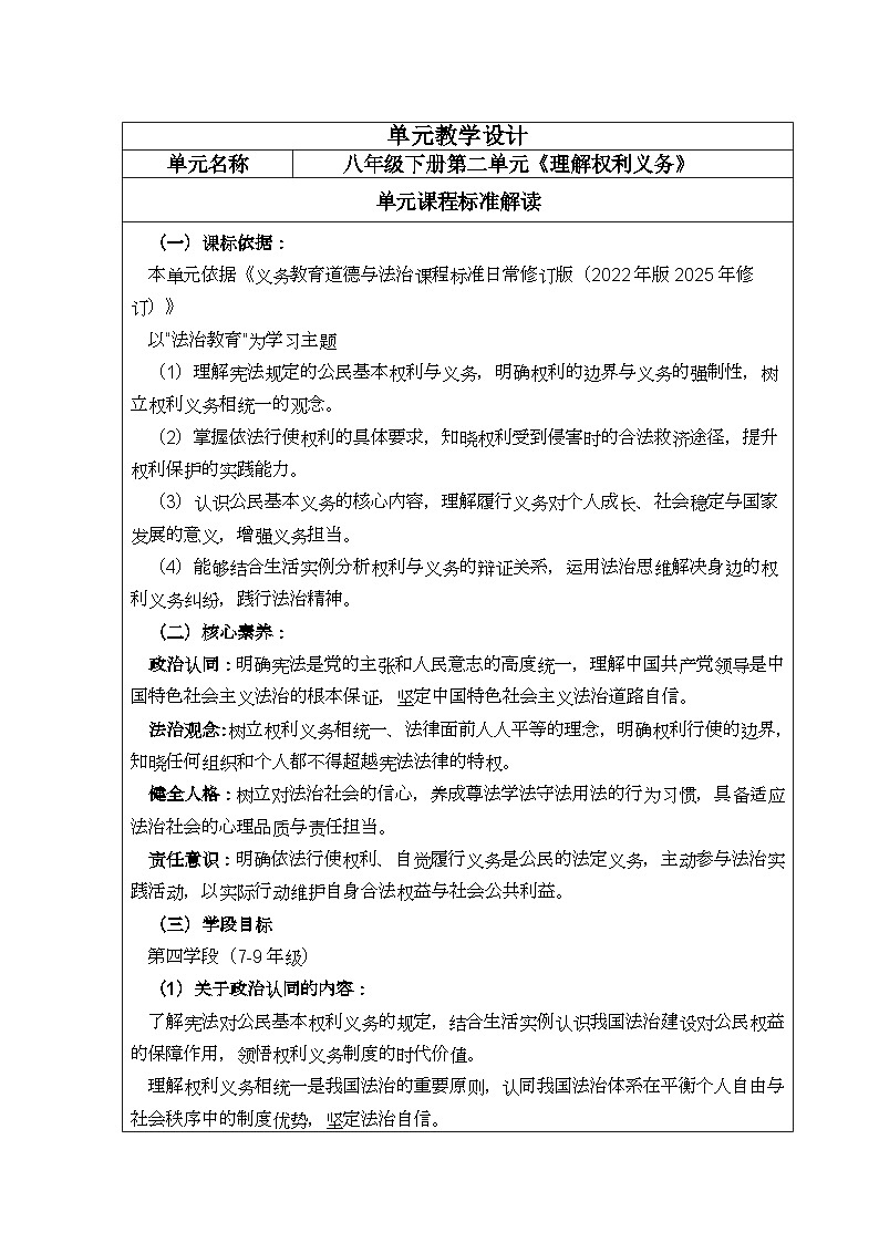 部编人教版初中道德与法治八年级下册3.2公民基本义务  教学设计第1页