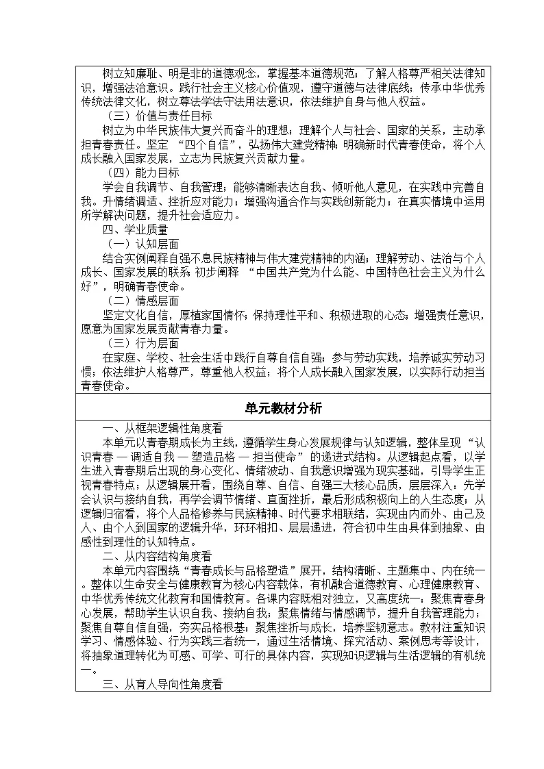 部编人教版初中道德与法治七年级下册 4.2做自信的人 教学设计第2页