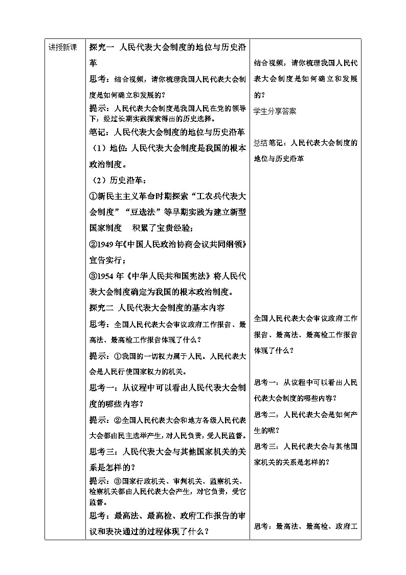 5.1人民代表大会制度 教案  2025-2026学年统编版道德与法治八年级下册第2页