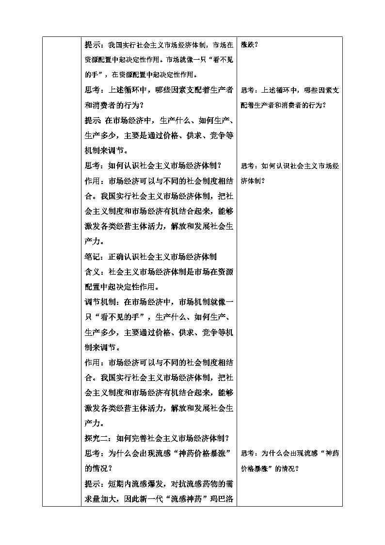 6.3社会主义市场经济体制 教案 2025-2026学年统编版道德与法治八年级下册第2页