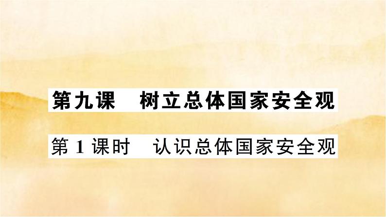 ９.１《认识总体国家安全观》作业课件第1页