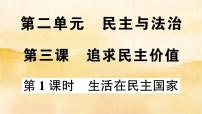 人教部编版九年级上册（道德与法治）生活在民主国家作业课件ppt