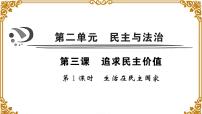 初中政治思品人教部编版九年级上册（道德与法治）生活在民主国家作业ppt课件