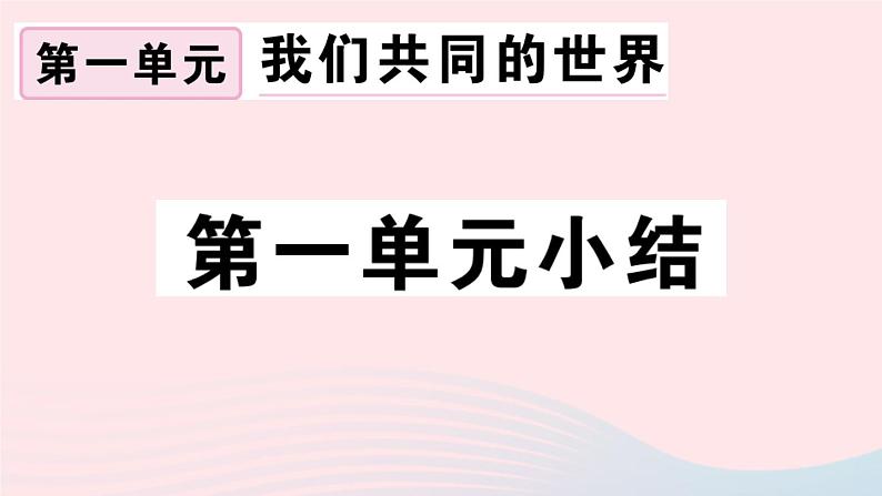 （通用版）2020春九年级道德与法治下册第一单元我们共同的世界小结习题课件新人教版01