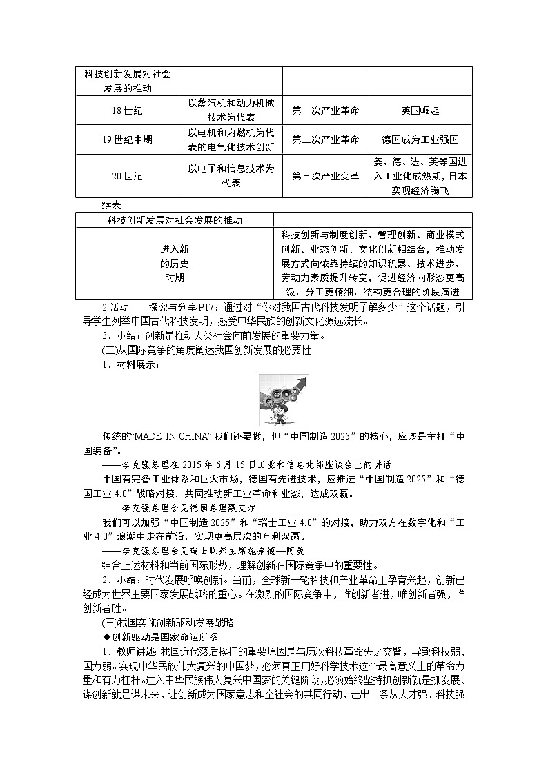 2.1  创新改变生活 教案03
