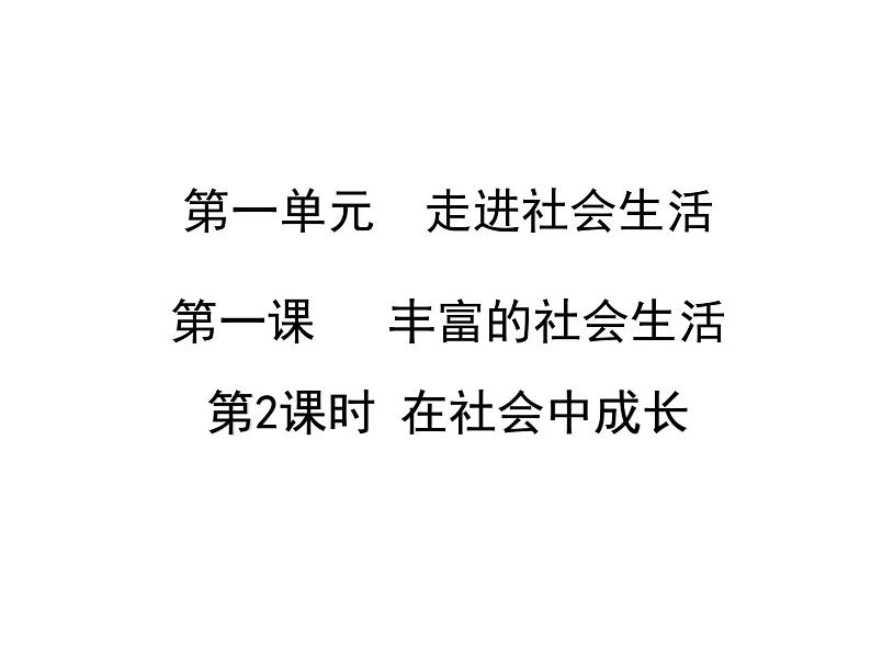 人教版道德与法治八年级上册第一单元1.2 在社会中成长(共12张PPT)01