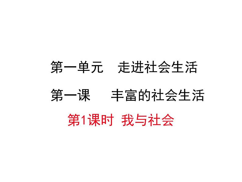 人教版道德与法治八年级上册第一单元1.1 我与社会(共15张PPT)第1页