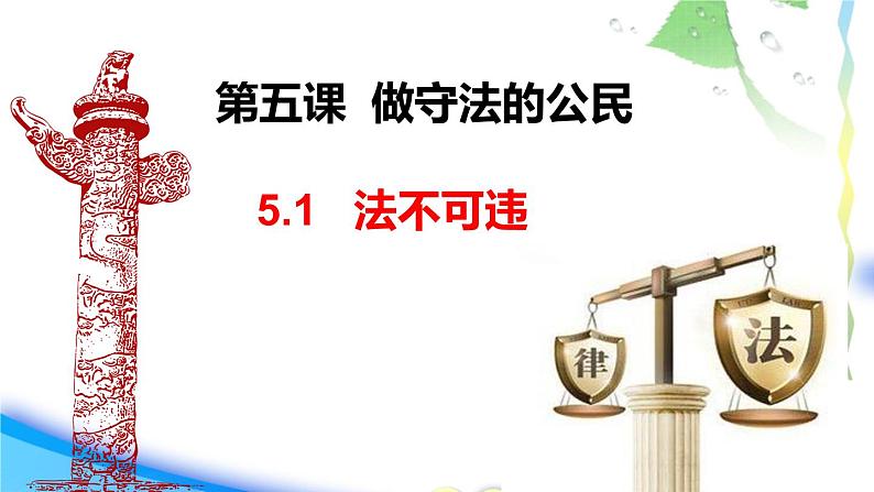 人教版道德与法治八年级上册 5.1 法不可违 课件(共20张PPT)01