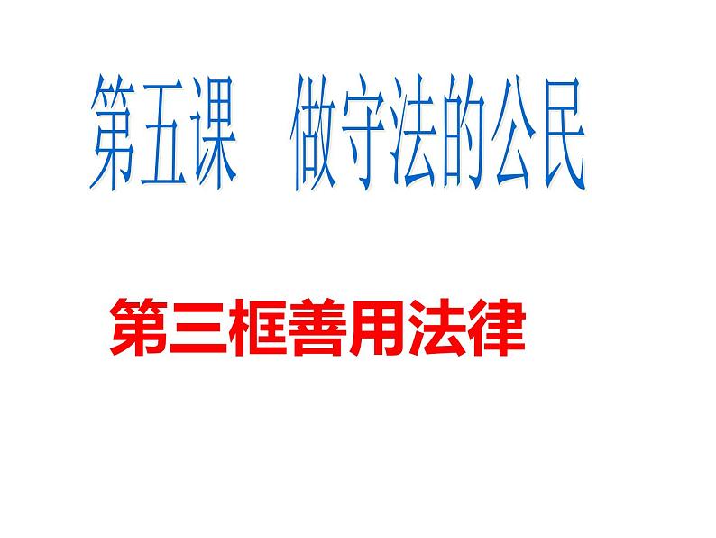 人教版道德与法治八年级上册 5.3 善用法律 课件(共28张PPT)01