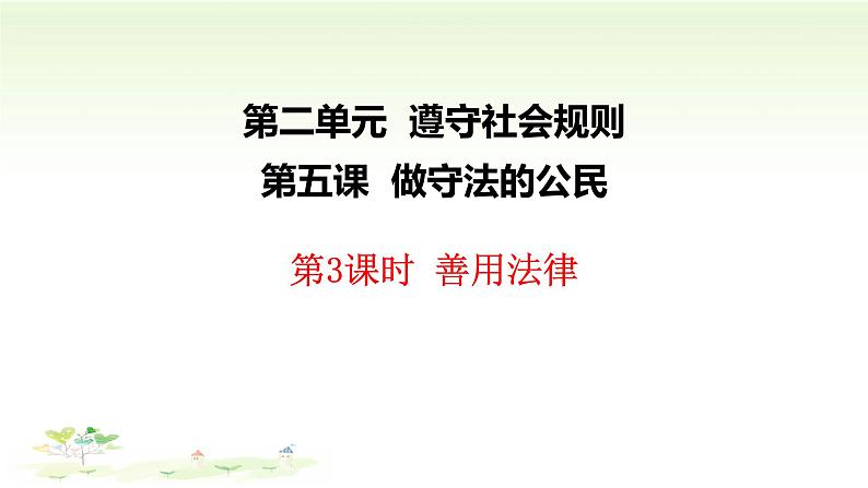 人教版道德与法治八年级上册 5.3 善用法律 课件(共30张PPT)01