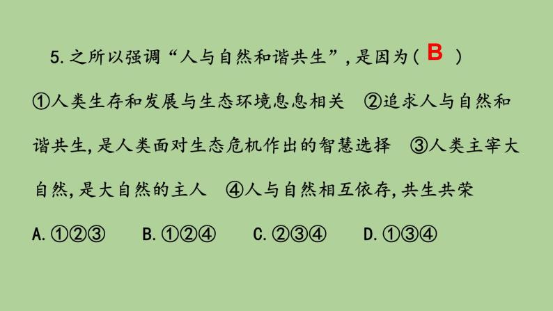 人教版九上道德与法治第六课建设美丽中国练习课  课件（共18张PPT）08