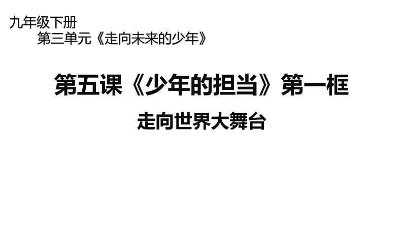 人教部编版道德与法治九年级下册5.1《走向世界大舞台》课件(共16PPT)第1页