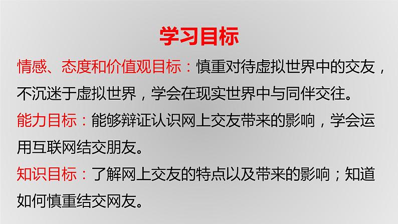 人教版七上道德与法治5.2 网上交友新时空(共26张PPT)课件第4页