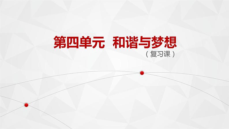 人教版道德与法治九年级上册 第四单元 和谐与梦想 复习(共54张PPT)课件第1页