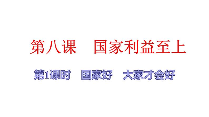 人教版八年级上道德与法治复习 8.1 国家好　大家才会好(共16张PPT)课件第1页