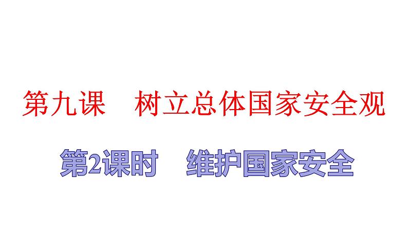 人教版八年级上道德与法治复习9.2维护国家安全(共28张PPT)课件01