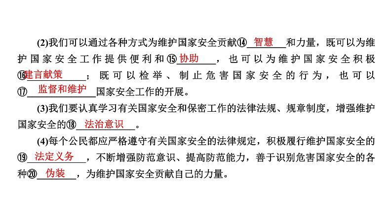 人教版八年级上道德与法治复习9.2维护国家安全(共28张PPT)课件05