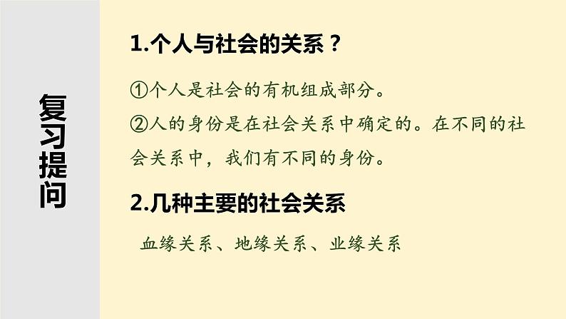 人教版八年级道德与法治上册第一课  第二框 在社会中成长  （33张PPT）课件第1页