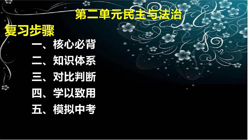 人教版道德与法治九年级上册 第二单元 民主与法治 复习(共14张PPT)课件01