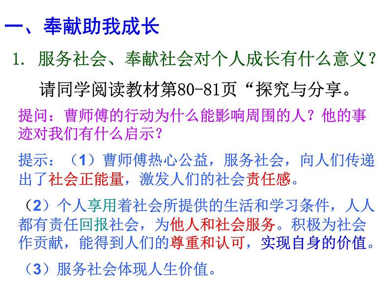 人教版八年级道德与法治上册 7.2服务社会 课件（16张PPT）06