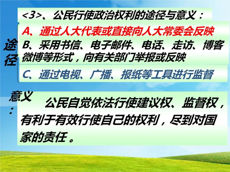 人教版九年级第六课  第三框  依法参与政治生活共 16张 课件05