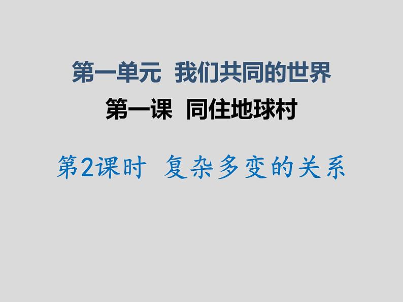 人教部编版道德与法治九年级下册1.2复杂多变的关系课件第1页