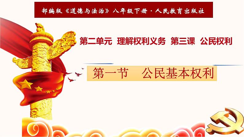部编版《道德与法治》八年级下册3.1公民基本权利教学课件01