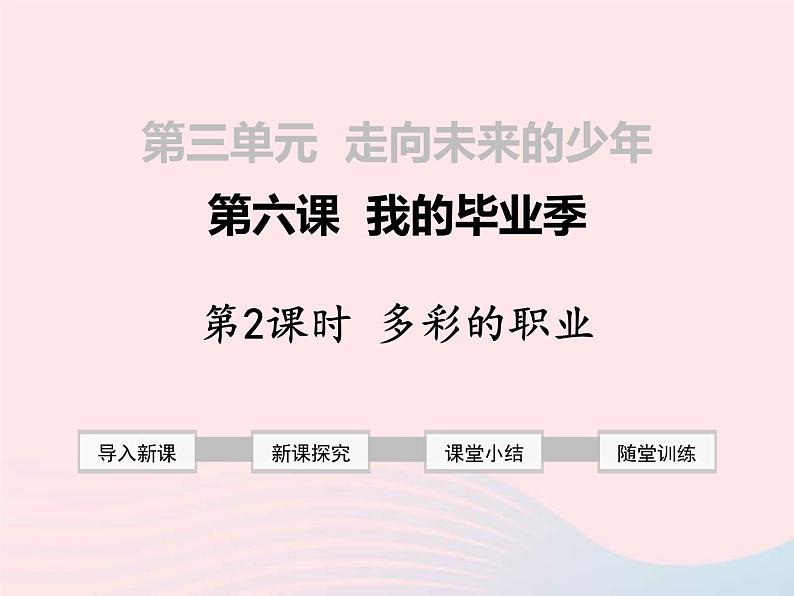 2021年部编版道德与法治九下 第3单元第6课 我的毕业季 第2框 多彩的职业 课件第1页