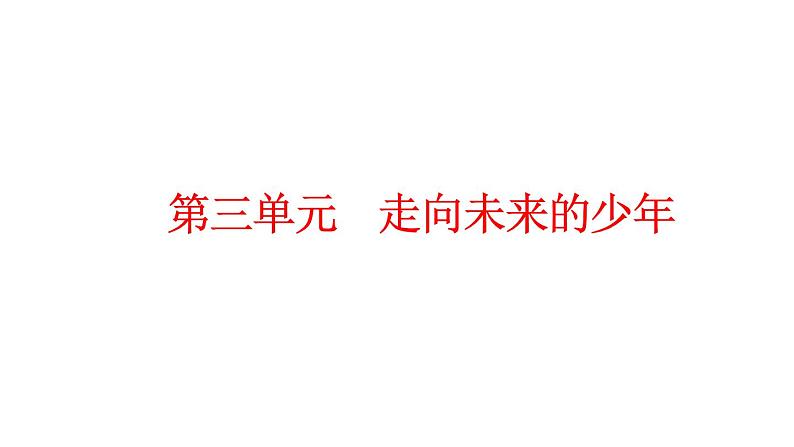 人教部编版道德与法治九年级下册 第三单元《走向未来的少年》复习课件01