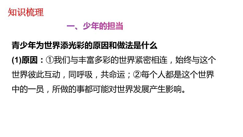 人教部编版道德与法治九年级下册 第三单元《走向未来的少年》复习课件08