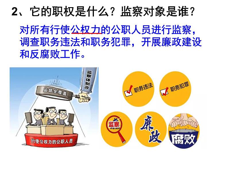人教版道德与法治八年级下册 6.4 国家监察机关 课件07