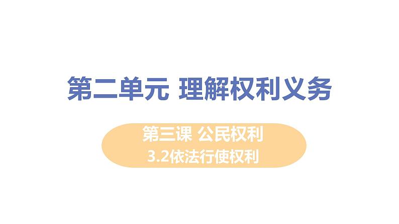 人教版八年级下册道德与法治3.2依法行使权利课件第1页