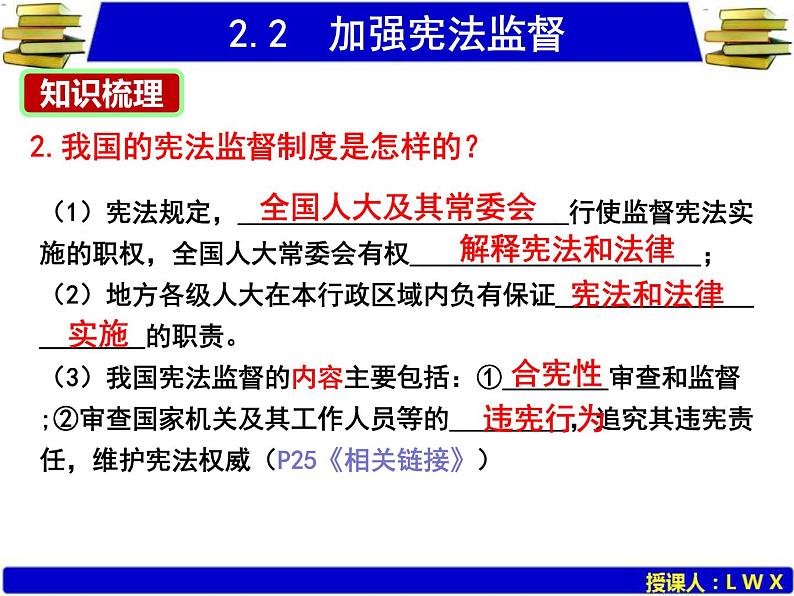 人教版道德与法治八年级下册 2.2 加强宪法监督 课件第6页