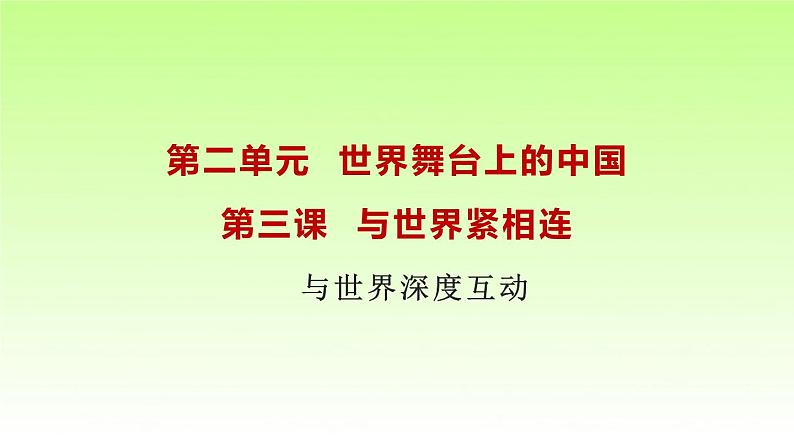 人教版九年级下册道德与法治 3.2 与世界深度互动 课件第2页